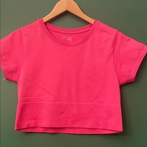 Aerie Offline Womens L Fuchsia Crop Top Activewear Yoga Workout